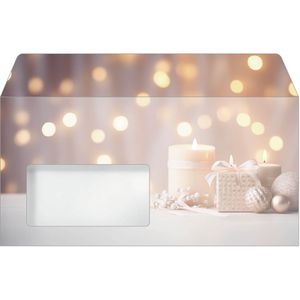 Sigel Weihnachtsumschläge DU634, DIN lang, Golden Glow, mit Fenster, 50 Stück