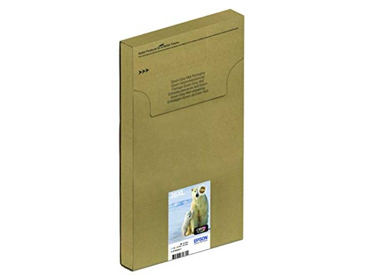 Epson 26XL Polar Bear High Yield Genuine Multipack\, Eco-Friendly Packaging\, 4-colours Claria Premium Ink Cartridges\,XL High Capacity