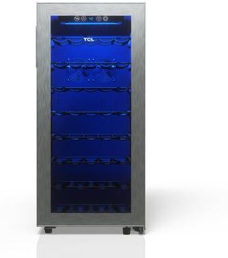 TCL 38-Bottle 3.4 Cu. Ft. Freestanding Wine Cooler with Low Noise Operation, Digital Controls, LED Lighting and Glass Doors