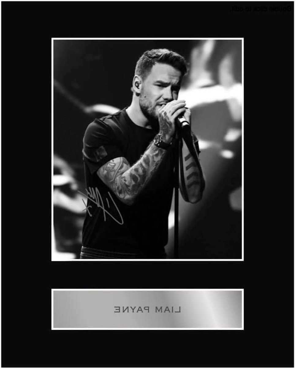Liam Payne Foto Display met Gemonteerde Print en Voorgedrukte Handtekening