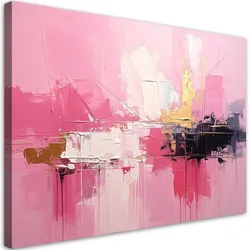 LEINWANDBILDER, Rosa Abstraktion mit weichem Licht und Tiefe