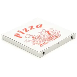 KK Verpackungen 4050 Pizzakartons 320 x 320 x 40 mm Pizzaschachteln Motiv Verpackungen weiß