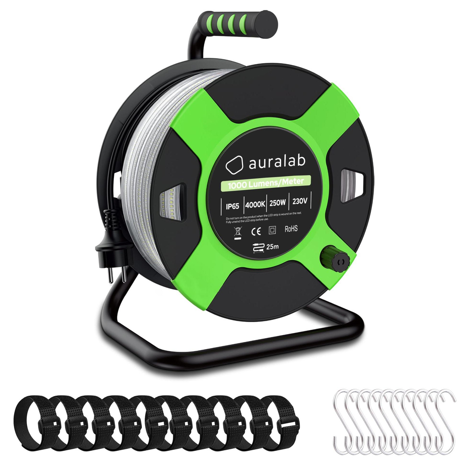 Selius LED Strip Bouwverlichting 25m, 25000LM, IP65, Koppelbaar, 1,5m Kabel met 16A Stekker