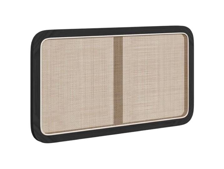 GHVBNMF Kopfteil Schwarz 100 x 55 x 3 cm Rattan Massivholz Kiefer Modernes Wandbett-Kopfteil aus schwarzem Kiefernholz und Rattan für eine gemütliche Atmosphäre im Schlafzimmer.