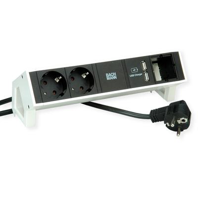 BACHMANN DESK2 2x Schutzkontakt 1x USB Charger 1x CM