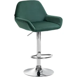 CLP Barhocker Braga Samt chrom   Gestell Farbe: chrom, Farbe: dunkelgrün