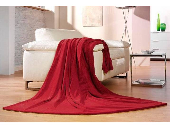 Wohndecke GÖZZE Memphis , rot, B:150cm L:200cm, Kunstfaser, Wohndecken, Wohndecke, in tollen Unifarben, Kuscheldecke