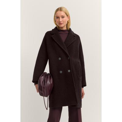 Wollmantel BUGATTI "Flexcity", Damen, Gr. 40, 690, rost, 75% Wolle, 25% Polyamid, unifarben, regular fit, normaler Saum, Mäntel, im Regular Fit und Oversized-Optik mit Reverskragen