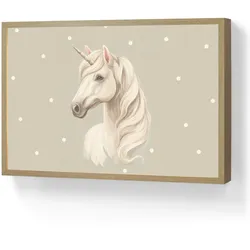 WANDLEUCHTE MIT AKKU Einhorn - Weiß - Punkte Beleuchtung 60x40 cm Wandlampe