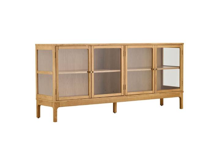 Buffet 4 Portes Vitrées En Chêne Et Mdf Placage Chêne - Caceres