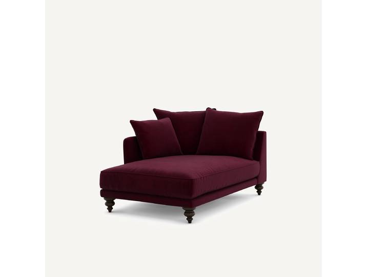AM.PM Méridienne velours, Lazare Méridienne gauche Rouge Prune