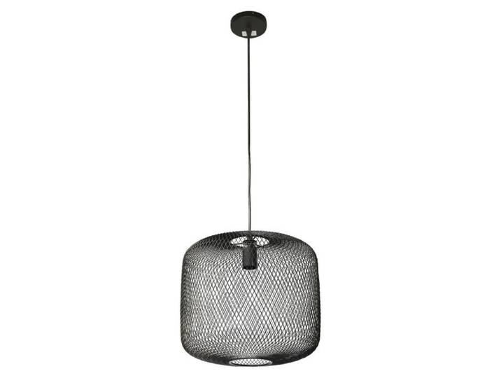 Suspension luminaire cylindrique en métal - Noir - D 34 x H 115 cm