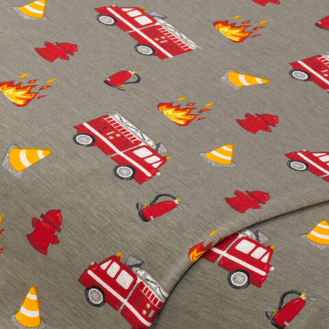 Baumwoll-Jersey "Feuerwehr" mit Elasthan, grau-color