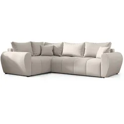 ECKSOFA L Form Malatya MAX Beige 246/145/80 cm stilvolle mit Schlaffunktion L