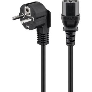 Goobay Netzkabel 50078, 2,5 m, Schutzkontakt-Stecker / Kaltgeräte-Buchse, schwarz