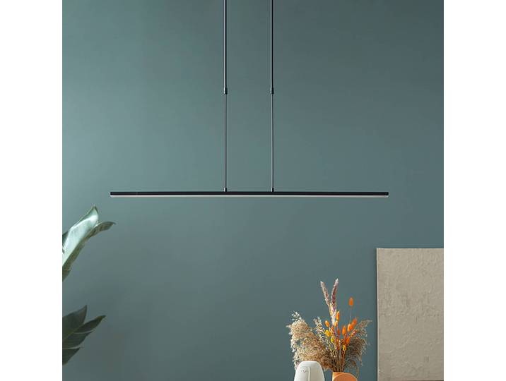 Steinhauer Hängelampe Zelena, dimmbar, schwarz, für Wohn- / Esszimmer, Metall, Modern