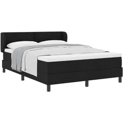 vidaXL, Boxspringbett, Boxspringbett Mit Matratze Stoff Schwarz (140 x 200 cm)