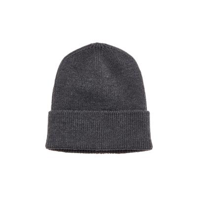 Strickmütze LASCANA "Beanie", Damen, grau (anthrazit), Kunstfaser, unifarben, Basic, Mützen Strickmütze, mit Umschlag, Wintermütze, Herbstmütze, Mütze, Feinstrick