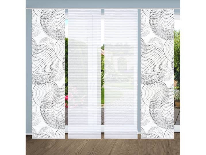 Schiebegardine HOME IN GREEN SPIRO Gr. 1, grau, B:60cm H:245cm, Polyester, Gardinen, Schiebegardine, SET DIGITALDRUCK,BAMBUSOPTIK RECYCELT