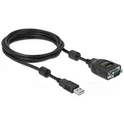 Delock USB Typ-A zu Seriell DB9 Adapter mit 9 LED RS-232 Tester (2 m), Schnittstellenkabel