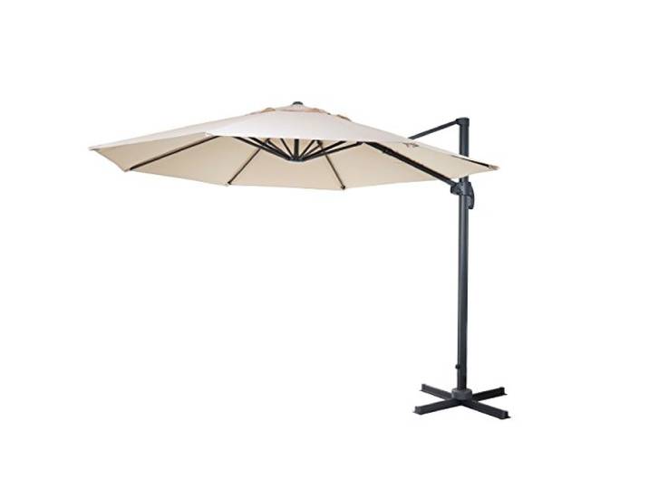 Mendler Gastronomie-Ampelschirm HWC-A96 3,5m Polyester - creme
