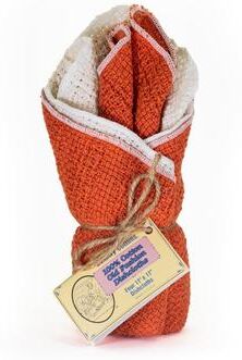 "Country Cottons 100 Percent Old Fashion Cotton Dishcloths 11""x11"" Set of 4 (2 natural color mixed with 2 colors of your choice)"