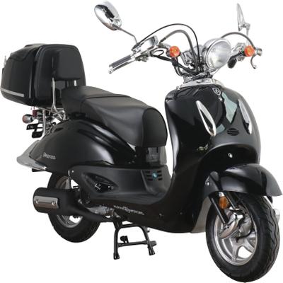 Motorroller ALPHA MOTORS "Retro Firenze", schwarz (schwarz, schwarz), Motorroller, 85 km/h, mit Lenkerschloss, B:85cm H:108,5cm L:189cm