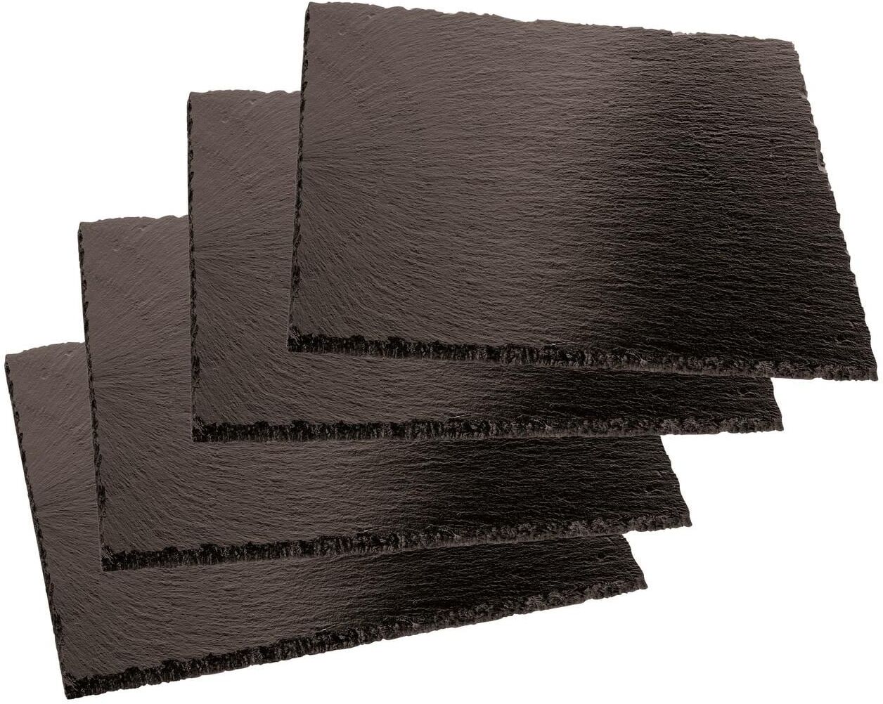 Servierplatte "Paderno 4 Stück, Grau/Schwarz", grau (grau, schwarz), B:10cm, Servierplatten, Servierplatte grau, schwarz B/H/L: 10cm