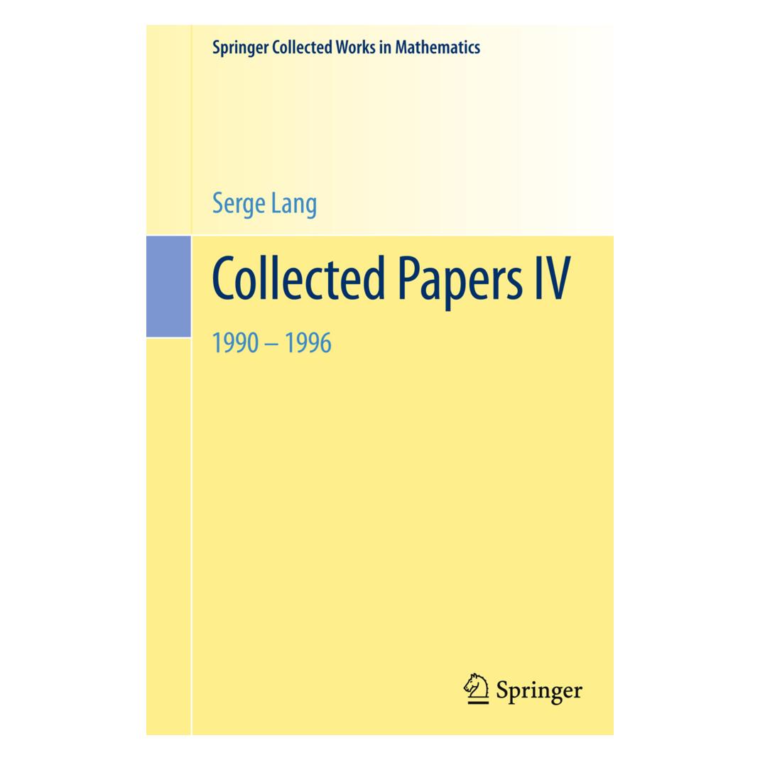 Springer Collected Papers IV (Englisch, Softcover, Serge Lang) (55502009)