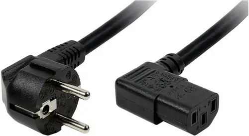 LogiLink Strom Anschlusskabel [1x Schutzkontakt-Winkelstecker - 1x Kaltgeräte-Stecker C13] 2.00m Schwarz