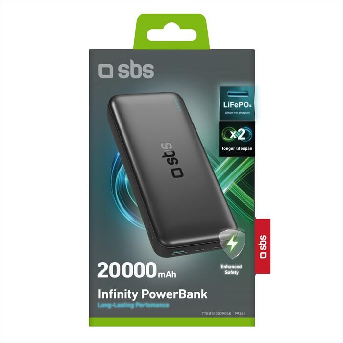 SBS Power Bank Ttbb20000po4k-nero