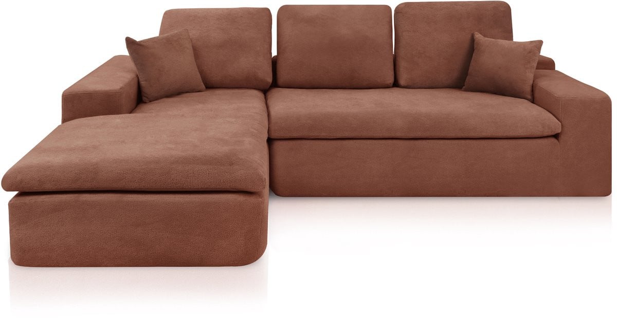Popsofa Lazy Hoekbank Terracotta Links Scandinavische Stijl