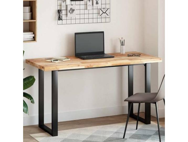Keeushr Tischplatte Rechteckig 140x60x4 cm Massivholz Akazie Unbehandelte Oberfläche, Vielseitig für Esstisch, Bistrotisch, Couchtisch, Pflegeleicht