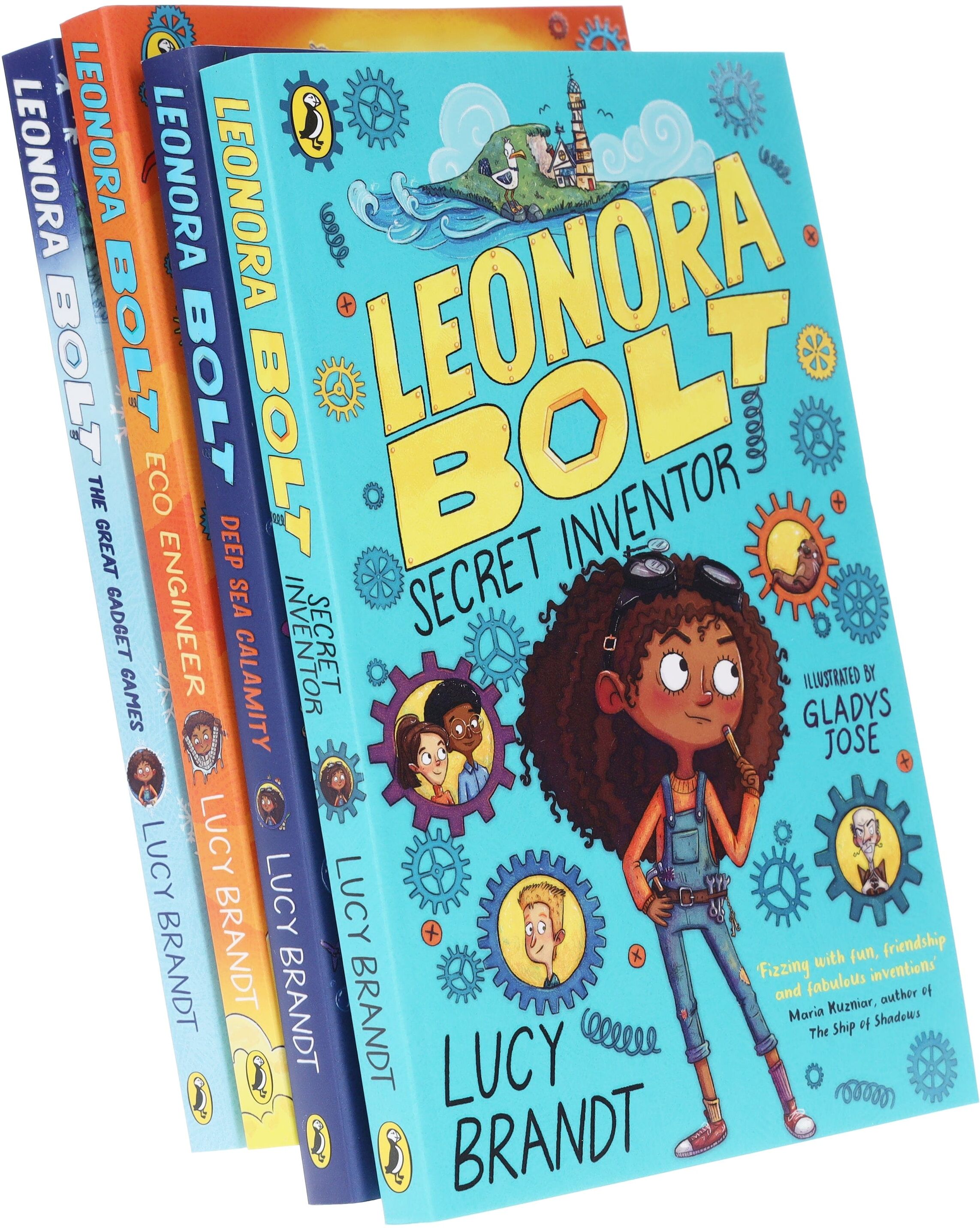 Leonora Bolt Secret Inventor Series (Book 1-4) by Lucy Brandt: Illustrated 4 Books Collection Set - Ages 6-10 - Paperback Penguin Random House