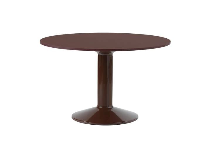 Muuto Table à pied central Midst Dark red linoleum-dark red, Ø120 cm
