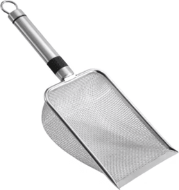 Inspire Picks SteelSift Premium Cat Litter Scoop Heavy Duty Aluminum Alloy & Stainless Steel Poop Shovel silver