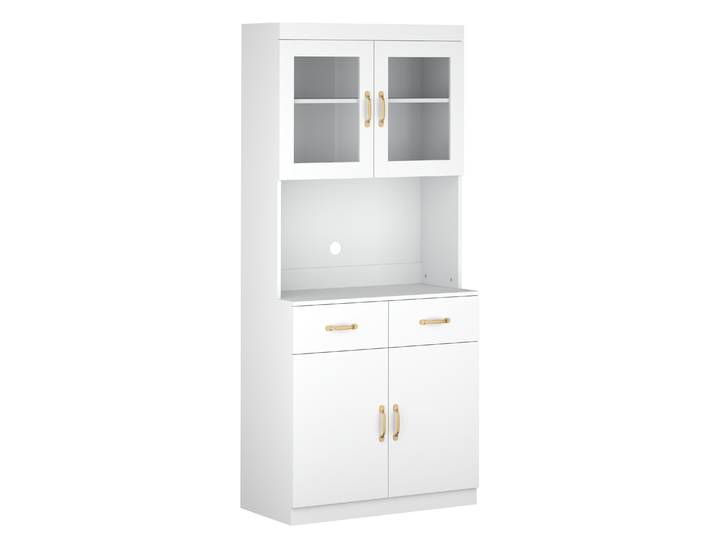 Küchenbuffet Hochschrank 80 x 180 cm weiss