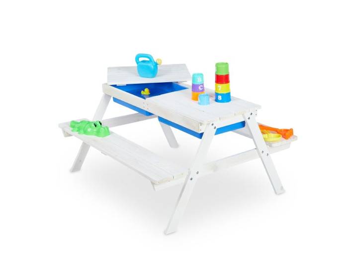 Relaxdays Table de jeu enfants en bois blanc