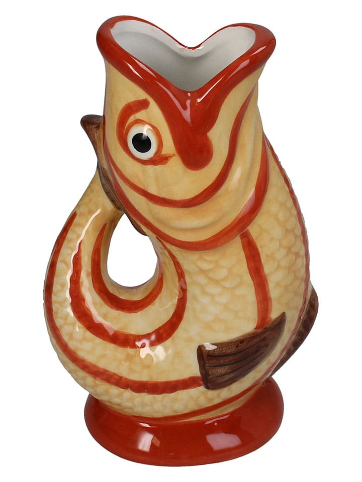 Kersten Vase ''Fish'' in Gelb/ Rot - (B)11 x (H)17 x (T)7 cm - onesize