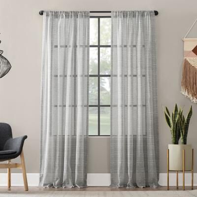 Clean Window™ Clean Window Textured Slub Stripe Anti-Dust Curtain Panel, Single Panel
