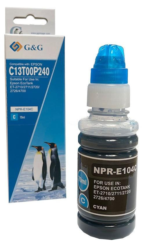 G&G Tinte komp. voor Epson 104/C13T00P240 EcoTank Cyan 70ml