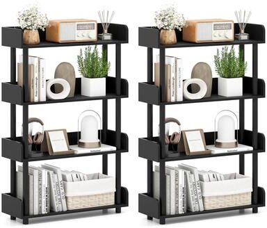 1/2 PCS 4-Tier Freestanding Bookcase w/Anti-Tipping