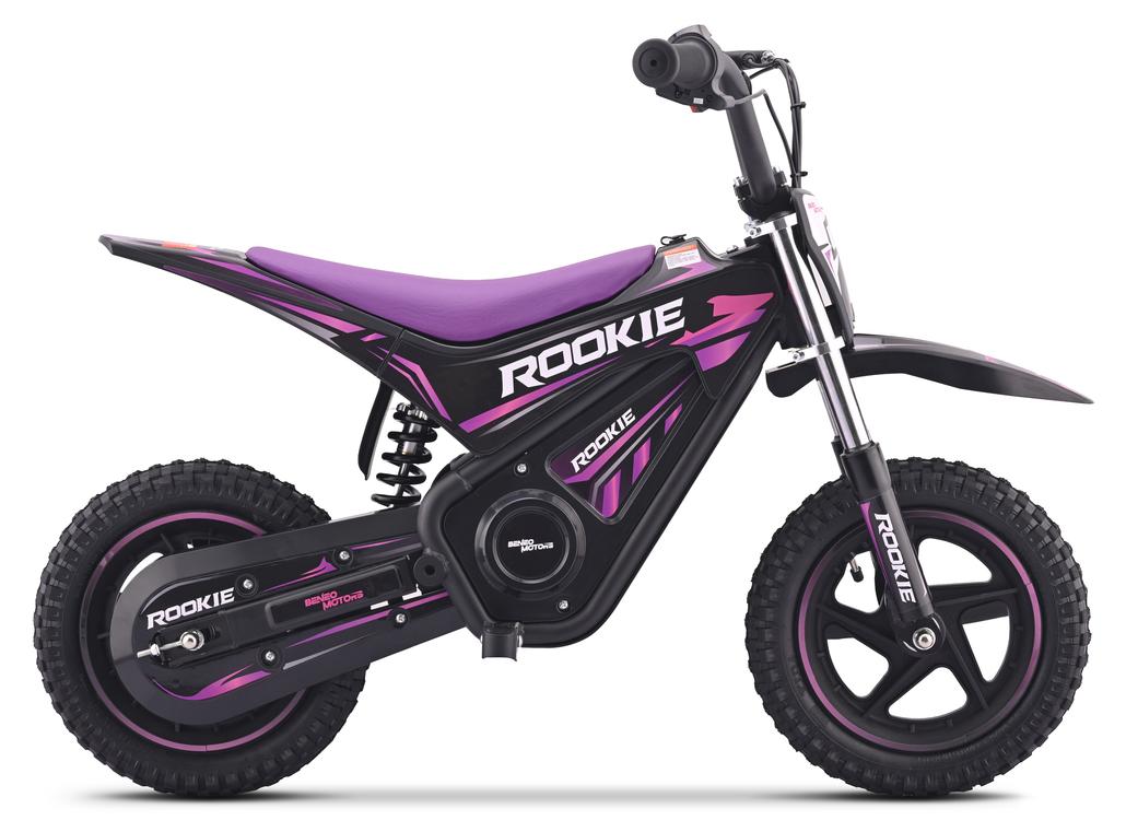 Elektro Pocket Bike für Kinder Rookie 24V (12") - Lila - Lithium-Akku, 250 W bürstenloser Motor, Scheibenbremse
