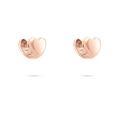 Paar Creolen TAMARIS "Schmuck Geschenk Edelstahl Doppelseitiger Herzstecker", rosa (roségoldfarben), Ohrringe, Damen, Edelstahl