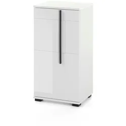 BAD-KOMMODE weiß Hochglanz, Badschrank Unterschrank, 45 x 87 cm