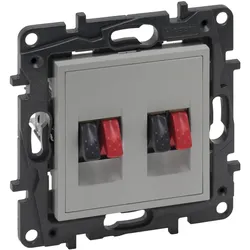 Legrand 864349 Niloe Step Lautsprecherauslass mit Feder 2-Fach Aluminium