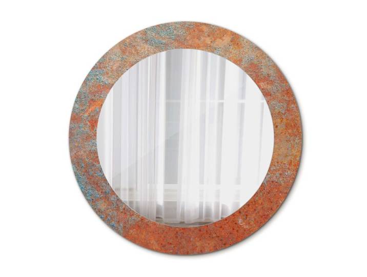 Tulup Ø 60 cm Salle De Bains Miroir Circulaire en verre-métal rouillé