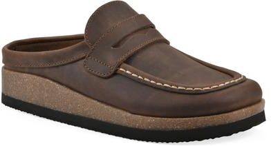 Women's Brinlee Footbeds Clog by White Mountain in Brown Leather (Size 8 M)