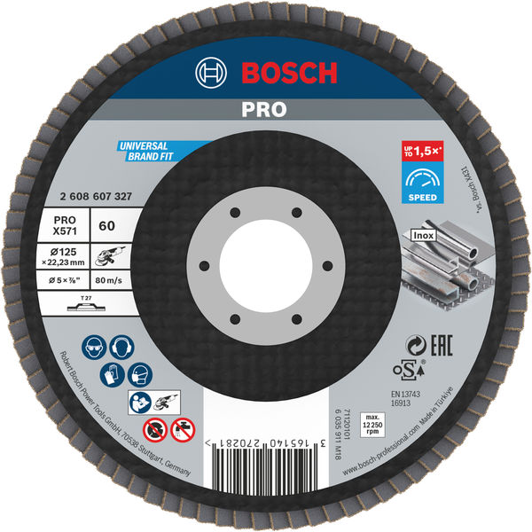 Bosch PRO X571 Fächerschleifscheibe, 125 mm, G60 2608607327
