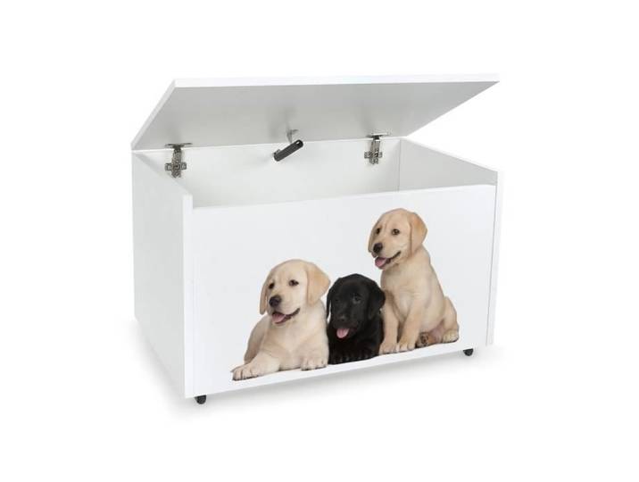 Coffre à jouets sur roulettes 246243G 'Chiens'